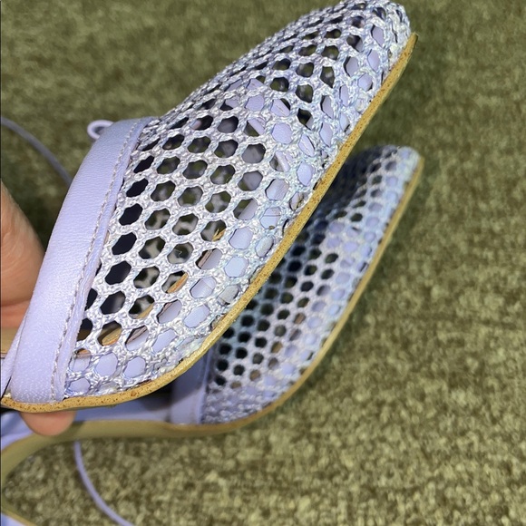 Gianni Bini Reagan Mesh/Leather Ankle Wrap Lavender Strappy Heel Woman Size 6.5M - Picture 6 of 10